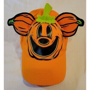 2024 Disney Parks Mickey Mouse Jack-o'-Lantern Glow-in-the-Dark Baseball Hat Cap